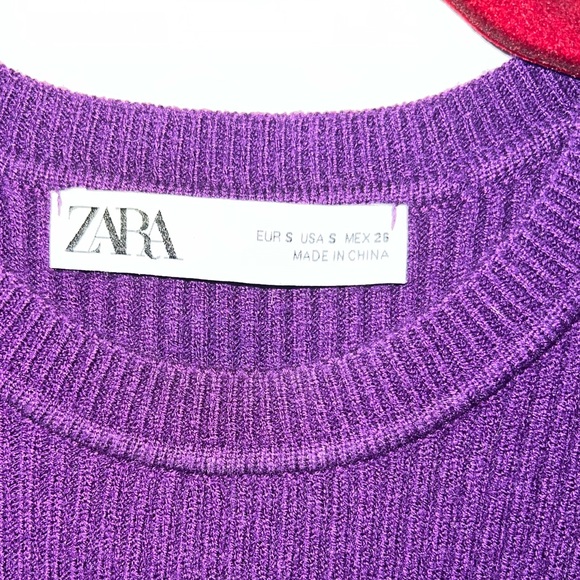 ZARA | Puffy Sleeve Ribbed Sweater Dress - Picture 10 of 10